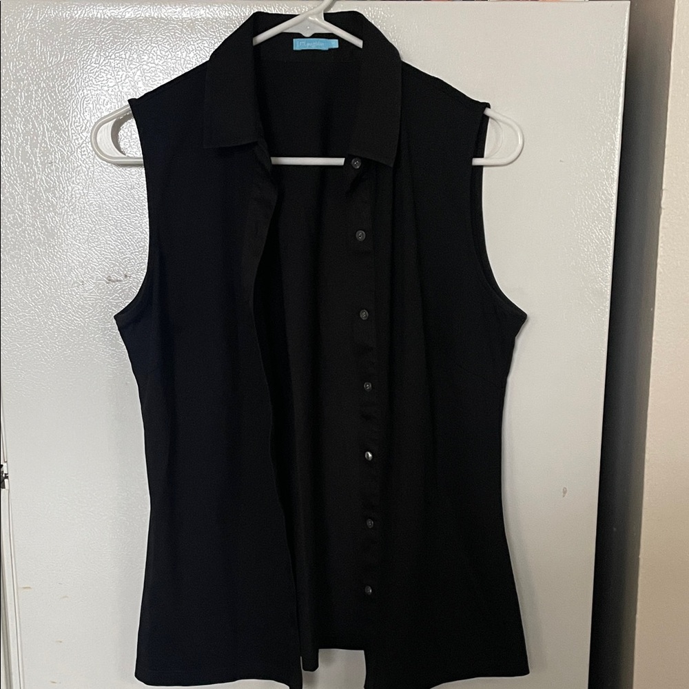 J.Mclaughlin Medium Collared Black Sleeveless But… - image 2